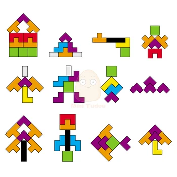 3D Dėlionė Plastikinė Tangram Matematikos Žaislas Tetris Blokų Žaidimas Ikimokyklinio Magination Mokyti Įrankis Švietimo Žaislai Vaikams Dovanų
