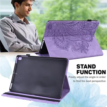 3D Gėlių Įspaustas Tabletės Atveju, Huawei MatePad T, 10, T10 9|-f-|7 Apversti Stovėti TPU Atgal Atveju, Huawei MatePad T10s Vaikams Violetinė