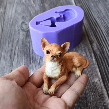 3D Šuo Silikono Muilo Formų, Tortas Šokolado Pelėsių Šuniukas Šuo Muilą Pelėsių Žvakių Liejimo Gyvūnų Silikono Pelėsių Muilo Kepimo Formų