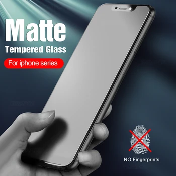 3Pcs 9H 2.5 D Matinis Grūdintas Stiklas iPhone 12 mini Pro 11 X Xs Max XR Matinio Ekrano Saugotojas, Plėvelės, Stabdžių Jokių pirštų Atspaudų