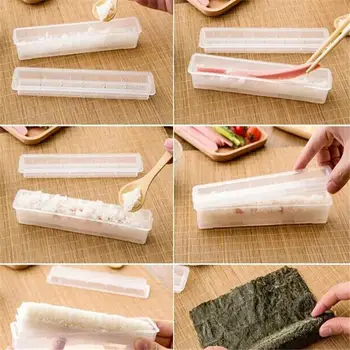 3PCs/ Set Japonų Suši Roll Maker Ryžių Pelėsių Virtuvės Įrankiai Suši Maker Cozinha Bento Kepimo Suši Maker Rinkinys Ryžių Roll Pelėsių