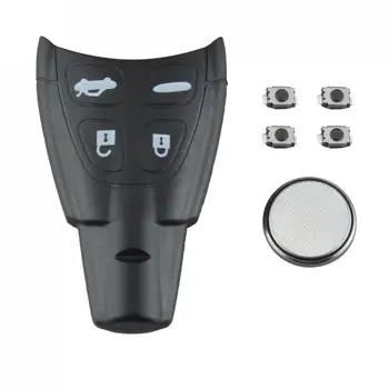 4 Mygtukai Juoda ABS Nuotolinio Valdymo Automobilio Raktas Pakeitimo Siųstuvas Clicker Signalo Mygtukas, Baterijos, Tinka SAAB Automobilio Raktas