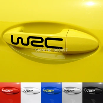 4 x Universalus Automobilių Stiliaus Mados Kūrybos Auto Dekoratyviniai Lipdukai WRC Automobilių Kėbulo Atspindintis Vinilo Lipdukai Automobilio Rankena Lipdukai