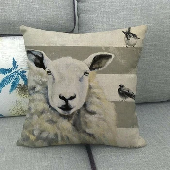 45cm*45cm, avis ir karvė juoda dizainas pagalvėlė padengti lino/medvilnės sofa ir sėdynės pagalvę padengti dekoratyvinės pagalvės užvalkalą