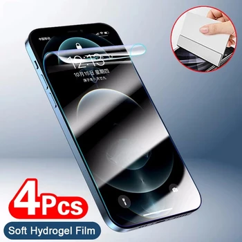 4Pcs Pilnas draudimas Ekrano Apsaugos IPhone 12 11 Pro Xs Max XR Švelni Apsauginė Plėvelė IPhone X 8 7 6s Plus SE Hidrogelio Filmas