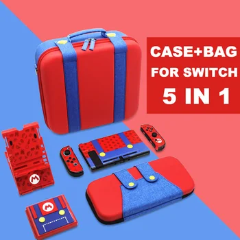 5 in 1 Mario Serijos Big Saugojimo Krepšys Nintend Jungiklis NR Priedai Konsolės lagaminas Ranka Maišo Langelį Nintendo Jungiklis