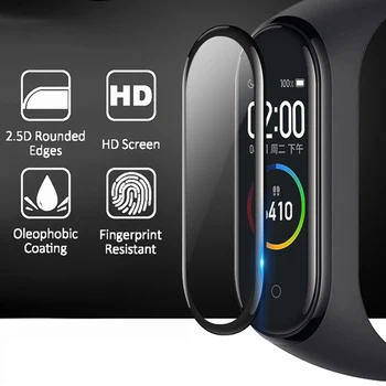 50Pcs 3D Apsauginė Plėvelė Xiaomi Mi Juosta 6 5 4 Screen Protector for Miband 6 5 4 Kino Smart Watchband 4 Miband 5 6 Minkštos Filmas