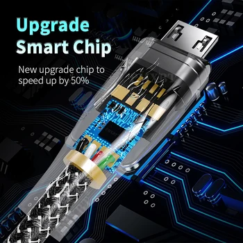 5A Magnetinio Micro USB C Tipo Kabelis 5A Super Greito Įkrovimo LED Duomenų Laidas iPhone 12 11, 