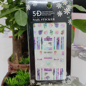 5D Lipdukai Nagams Laiškas Meilės Puokštę Gėlių, Nagų Dailės Papuošalai Stereoskopinis Lipdukas Priedai Anaglyph Efektas Dizainas