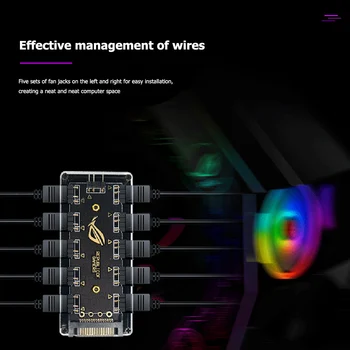 5V 3-pin RGB 10 Stebulės Splitter SATA Maitinimo 3pin ARGB Adapteris Pratęsimo Kabelis ASUS 