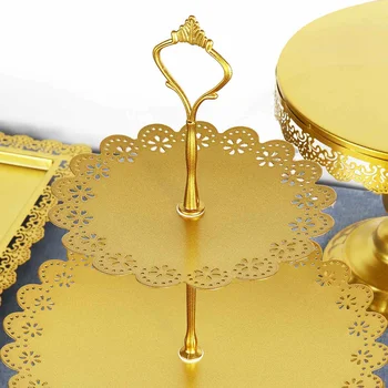 5vnt Aukso Metalo Cupcake Pyragas Turėtojas Desertas Stovėti Nustatyti Vestuvių Įvykis Šalies Ekrano Bokštas Plokštė Vestuvių Desertas Stalo Apdailos