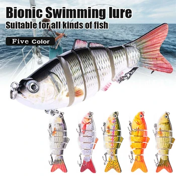 5VNT Bionic Plaukimo Suvilioti Bionic Masalas 6 Skirsnis Viliojimo Masalas Jūros Žvejybos Sunku Masalas Modeliavimas Masalas Nustatyti Dropshipping Didmeninės