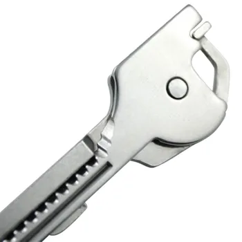 6 in1 Utili-Raktas Daugiafunkcinis Klavišus Peilis Nerūdijančio Plieno EDC Multi įrankis Keychain Utiliity Kempingas Šveicarijos Kišenėje Išgyvenimo Peilis