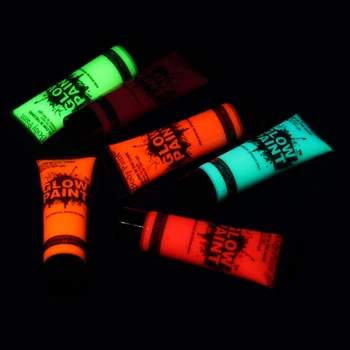 6 Spalvų Švyti UV Neoninės Lempos Liuminescencinės Veido, Kūno Audinio Dažai, Vaikams, Vaikų, Suaugusiųjų Helovinas Kostiumas Šalis Makiažas