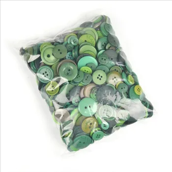 600 vnt 2-skylių /4 skyles Apvalios plastikinės mygtuką green serijos mišrios spalvos derva mygtuką drabužių priedai, drabužių 