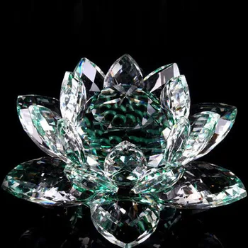 60mm Kvarco Kristalo Lotoso Gėlė, Amatų Stiklo Prespapjė Fengshui Papuošalai Figūrėlės Namų Vestuves Dekoro Dovanos, Suvenyrų CD
