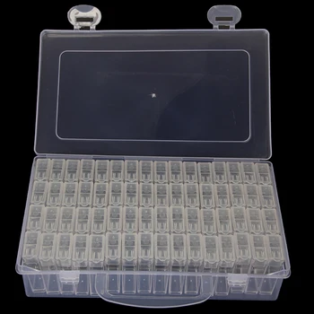 64 Tinklų Diamond Tapybos Laikymo Dėžutė su Nešiojamų Granulių Talpyklos 5d Diamond Siuvinėjimo Reikmenys, Įrankiai