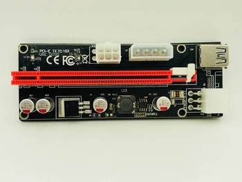 6pcs 009S LED USB 3.0 PCI-E Express 1X 4x 8x 16x Extender Stovo Adapteris Kortelės SATA 15pin Vyras į 6pin Maitinimo Kabelis už BTC Kasyba