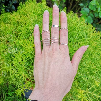 6Pcs/Set Moterų Žiedas Nustatyti Retro Perdėti Bendras Žiedai Moterų Tarp Pavasario Žiedas Vieną Žiedą, Moterims Žiedai