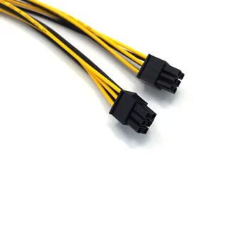 6Pin Moterų Dual 6Pin Moterų PCI-E Maitinimo Adapte 6 pin 2X6 pin grafikos plėtinys Maitinimo Kabelis Y - Splitter Cable