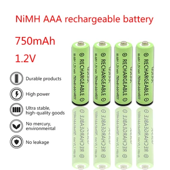 750mAh 1.2 V AAA baterijos NiMH AAA akumuliatorius aukštos kokybės
