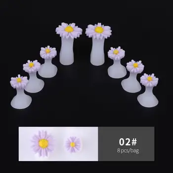 7PCS/Set Pedikiūro Gėlių Kristalinis Deimantas, Perlas Nagų Tarpine Silikono Nagų Separatorius Nail Art 