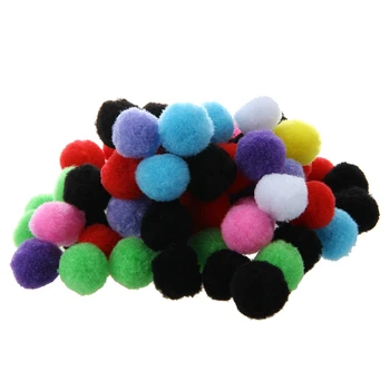 80 pcs Round Multicolored Pompon Balls.