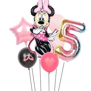 8pcs Mickey Minnie Mouse Folija, Balionus, Gimtadienio Dekoracijas Disney Tema Baby Shower Prekių Helio Kamuolius Namų Dekoro