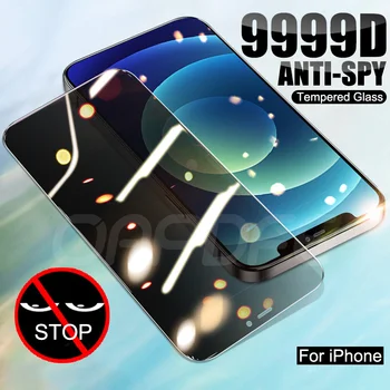 9999D Anti Spy Grūdintas Stiklas iPhone 8 7 6 6S Plius 5 5S SE Privacy Screen Protector, iPhone 12 mini Pro 11 XS Max XR X Stiklas