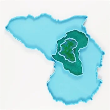 Afrikos Žemėlapis Formos Miestelyje Taurės Silikono Formą Epoksidine Derva, Pelėsių 