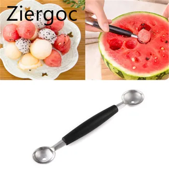 AI DI 1 vnt vaisius šaukštu virtuvės įrankis, nerūdijančio plieno, multi-funkcija dukart galvos dvigubo sluoksnio melionas ledų scoop