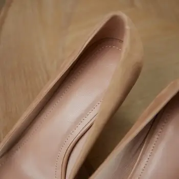 ALLBITEFO kulno aukštis 6.5 cm, natūralios odos Grandinės aikštėje kojų prekės ženklo aukštakulnius moterys batai, moterims aukštakulniai bateliai, aukštakulniai batai