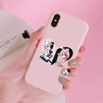 Anime Danganronpa Telefono dėklas Skirtas iphone 12 11 Pro Max Mini XS 8 7 6 6S Plus X SE 2020 XR Matinis Saldainių Rožinės spalvos Silikoninis dangtelis