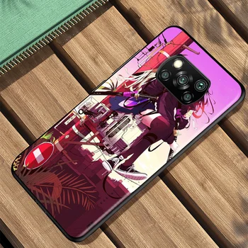 Anime Neoninės Spalvos Dailės Mergina Xiaomi Poco C3 M3 M2 X3 NFC X2 F3 F2 F1 Mi Žaisti A3 A2 Pro Matte Black Telefono dėklas