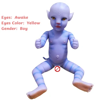 Atgimsta Avataras Mini 12 Cm Babi Lėlės Gali Švyti Naktį Mėlyna Atgimsta Babi Lėlė Mergaitė Žaislai Reborn Baby Doll Avataras