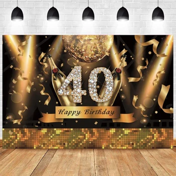 Aukso 40 Fone Lady Vyrų Suaugusiųjų Happy Birthday Party, Šviesos, Fotografijos Fono Nuotrauką Fone Photocall Apdailos Reklama
