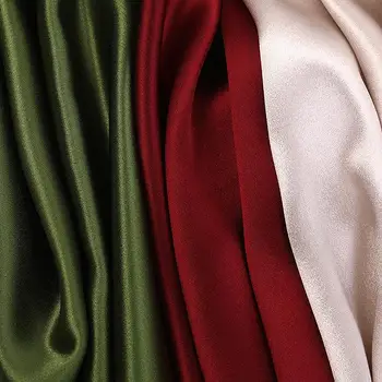 Aukštos klasės minkštos vientisos spalvos satino, šilko audinys, naudojamas mados oficialaus marškinėliai, mėlynos, žalios, baltos, vyno raudona, metrais