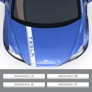 Auto Gaubtas Variklio Dangtis Sport Stiliaus Etiketes ir Lipdukus, Automobilių Apdailos Tuning Aksesuarai Tesla Logotipą, Modelis 3 S X Y P100D