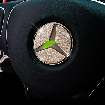 Automobilio Vairas Emblema 3D kalnų krištolas Logotipo Lipdukas Su Deimantų papuošalai Mercede Benz A/B/C/E/GLA/CLA/GLC/GLK/GLE Serija
