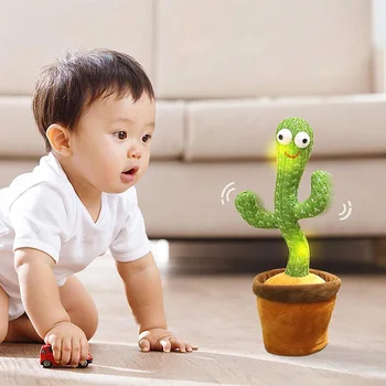 Baby Vaikų Šokių Kaktusas Elektroninių Pliušiniai Žaislai Sukimo Dainuoti, Kalbėti Naujovė Juokinga Muzikos fluorescentinė Dovanos