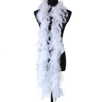 Baltas Purus Turkija Marabu Plunksnų Boa 2 metrų Vestuvių Plunksnų Suknelės Skara/Šalikas 38-40 g/vnt Amatų Priėmimo
