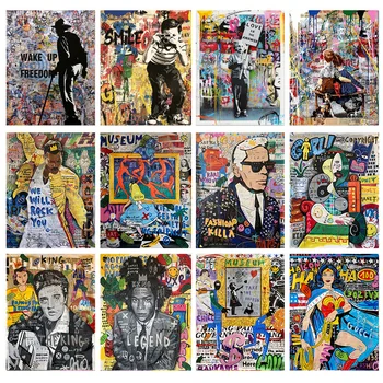 Banksy grafiti street art plakatai, drobė paveikslų, gatvės abstrakčiai grafiti sienos meno spaudinius papuošti namų miegamasis