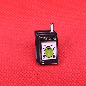 Beetle Juice Box Pin Galingas Dvasios Gerti Ženklelis Juokinga Creepy Kalambūras Aksesuaras Keistas ir Neįprastas Siaubo Filmų Mėgėjams