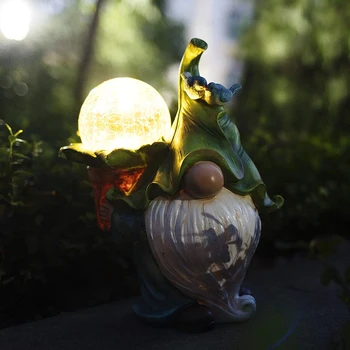 Beveidis Lėlės Saulės Šviesos Gnome Sodas, Dekoratyviniai Led Lempos Vandeniui Nykštukas Fakelas Nešmena Statula Figūrėlės Ornamentu Namų Dekoro