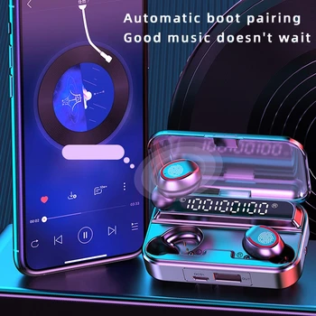 Bluetooth 5.0 Ausines 1200mAh Baterija Lauke Belaidžių Ausinių 9D Stereo Sporto Vandeniui Ausinių Ausinės Su Mikrofonu