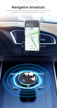 Bluetooth 5.0 Automobilio laisvų Rankų įranga, FM Siųstuvas Car Mp3 Grotuvas Dual 4.8 USB Automobilinis Įkroviklis Belaidžio Aux Audio Paramos U Disko Muziką