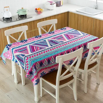 Bohemiškas stilius staltiesės, spausdinami dekoratyvinis lino staltiesės, vandeniui storio stačiakampio formos vestuvių stalo dangtis, kavos staliukas c