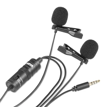 BOYA BY-M1DM Dual Galvos Lavalier Įvairiakryptė Kondensatoriaus Mikrofonas, Garso Įrašą, skirtą 