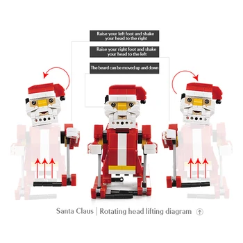 Cada 439Pcs Santa Claus 2 IN 1 Statybos Bendrosios Techninės Modelio Garso Indukcijos Šviesos Plytų Kalėdų Dovanos, Žaislai Vaikams
