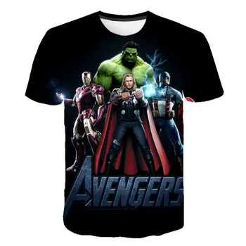 Camiseta de esmoquin para niños y niñas, camiseta de Los Vengadores, camiseta de dibujos animados de ciencia ficción, ropa de ve